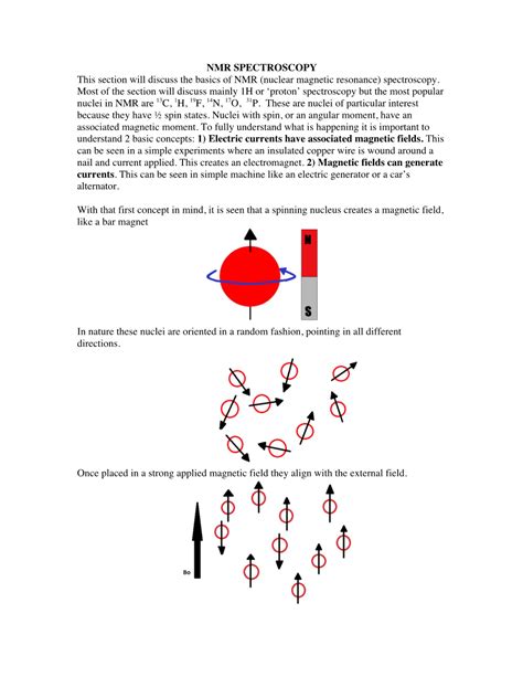 Nmr Spectroscopy This Section Will Discuss The Basics Of Nmr Nuclear