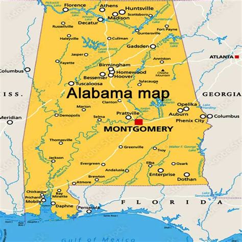 Alabama Map Map Of Alabama Map Of Alabama Usa Mapa Alabama