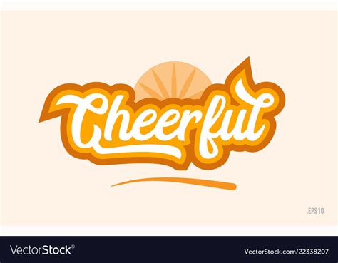 Cheerful Orange Color Word Text Logo Icon Vector Image