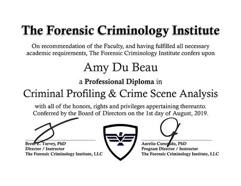Criminal Behavioral Profiling Matanuska Forensic Science