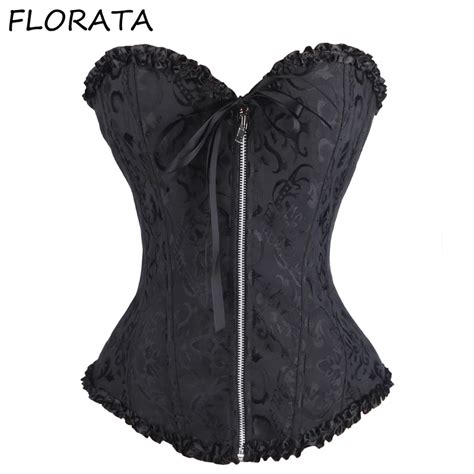 Buy Florata Usps Sexy Lace Boned Waist Corsets Bustiers Zipper Leather