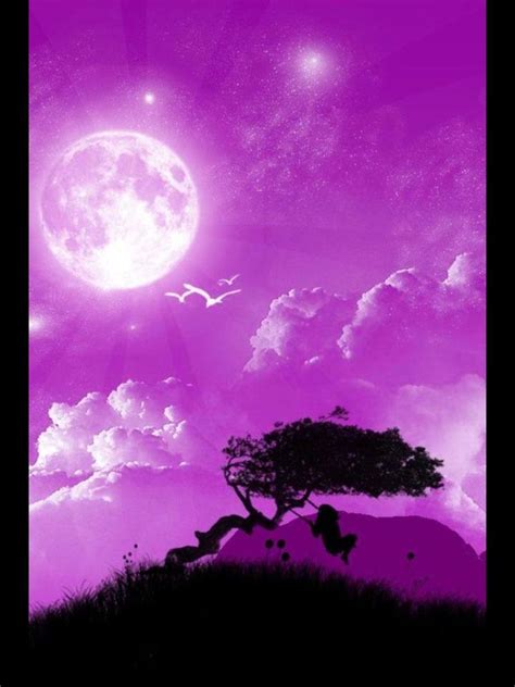 I Like It Nature Beautiful Moon Purple Sunset