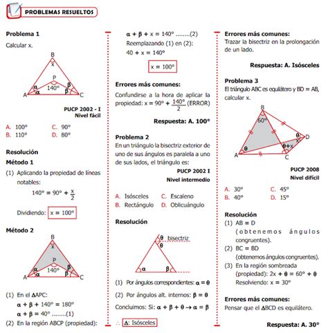Triángulos Problemas Resueltos Geometría Blog Del Profe Alex