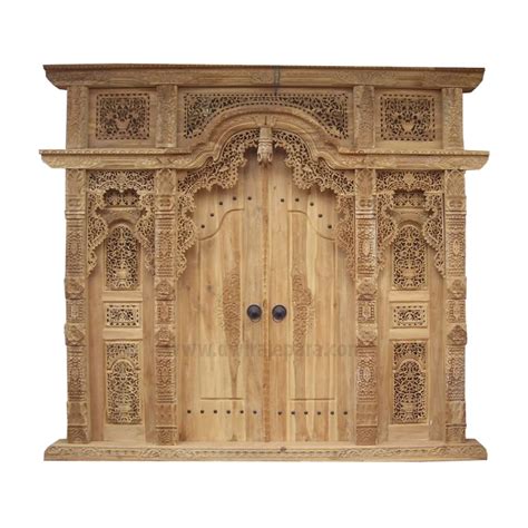 Classic Teak Wood Gebyok Ethnic Stylefull Carving Door Model Javanesse