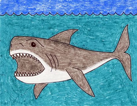 Draw A Megalodon Shark · Art Projects For Kids