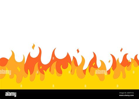 Fire Flame Vector Pattern Line Frame Fire Flat Simple Border Design