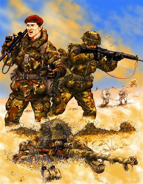 British Parachute Regiment And Sniper In Combat Falklands War