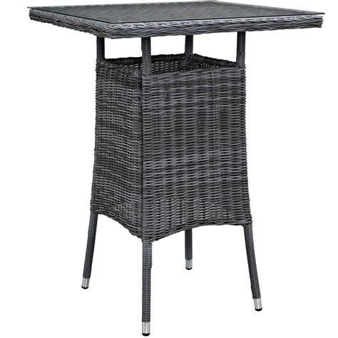Modway Summon Small Patio Patio Wicker Bar Height Outdoor Dining Table