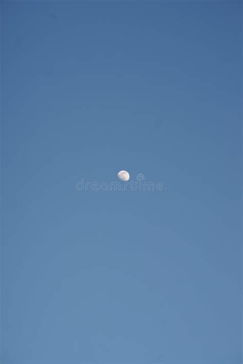 Blue Sky With Growing Moon During The Day Stock Image Image Of