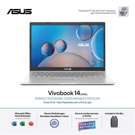 Jual Asus Vivobook 14 A416jao Vips321 Transparent Silver Intel® Core
