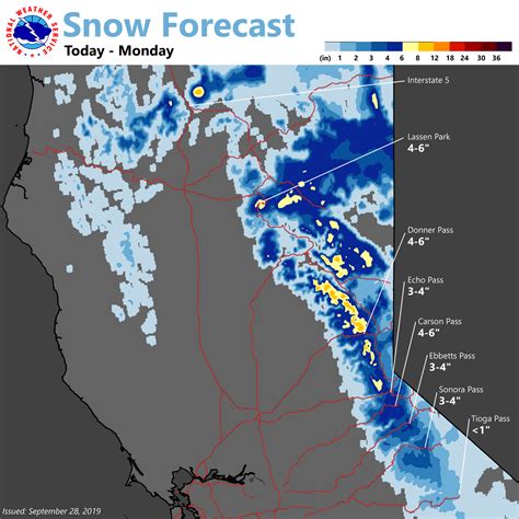 Noaa Winter Weather Advisory For California 1 4 Of Snow Forecast