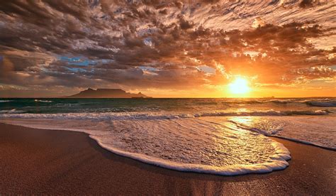 Download Sand Wave Beach Sea Cloud Nature Sunset Hd Wallpaper