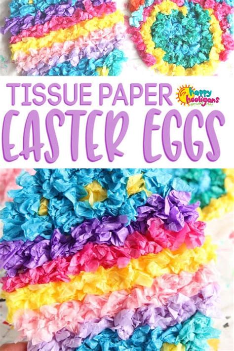 0320 Crafts Tissue Paper Easter Egg Bug Pipe Cleaner Chick Eggs