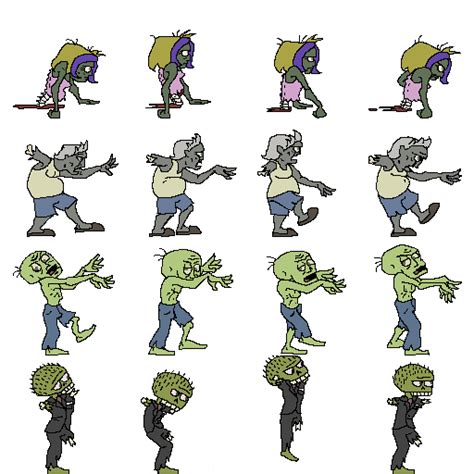Zombies 2d Game Character Sprites Zombie Sprite Game Transparent Png Images