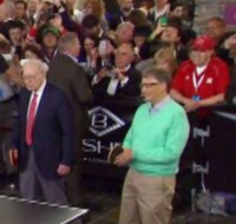 2016 bill and cheryl with warren buffett at ping pong match at borsheim s in omaha nebraska