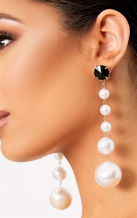 halie long pearl drop earrings drop earrings pearl drop earrings earrings