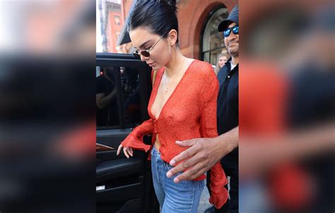 Kendall Jenner Frees The Nipple In Sheer Red Top While In Nyc