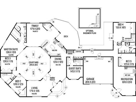 Our ranch style home plan collection contains beautiful single level homes with a long street facade. Center courtyard | Courtyard house plans, House plans ...