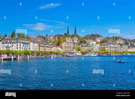 Lucerne City View Of Lake Lucerne Swiss Alps Switzerland Stock Photo Alamy