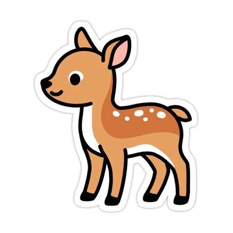Deer Sticker By Littlemandyart In 2021 Cute Cartoon Drawings Cute