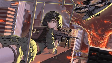 Anime Girl Shooting Sniper Rifle K Wallpaper Pc D Vrogue Co