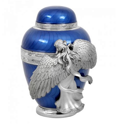 Wings Of An Angel Blue Cremation Urn In The Light Urns