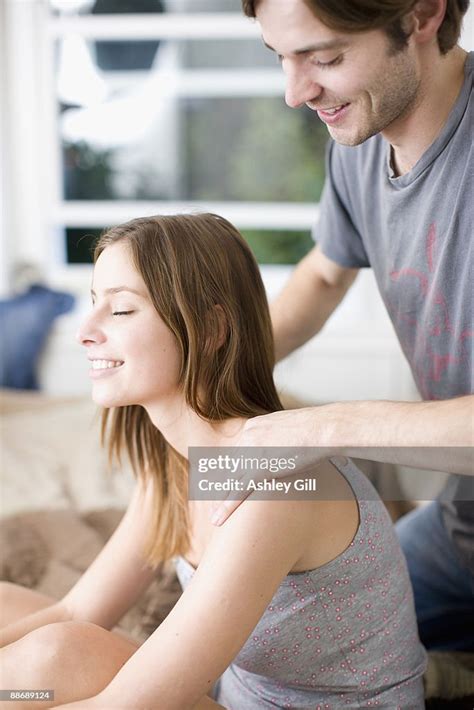 Husband Giving Wife Massage High Res Stock Photo Getty Images