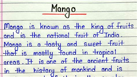Mango Essay In English For Students About Mango Fruit In English Youtube