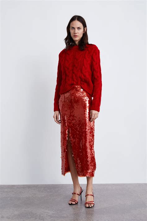 Image 1 Of SEQUINNED SKIRT From Zara Occasion Skirts Sequin Skirt