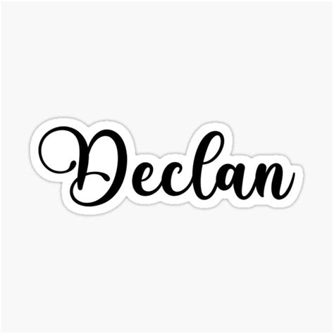 Declan Name Handwritten Calligraphy Sticker For Sale By Yelenastore