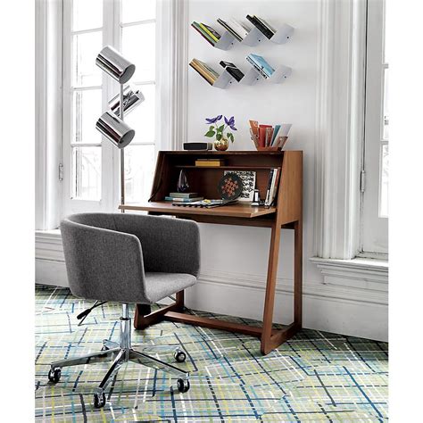 On top, there's the perfect open space in between two small drawers for a desktop computer. intimo secretary desk | CB2 (With images) | Desks for ...