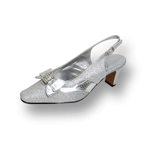 Floral Pearl Womens Wide Width Evening Dress Shoes For Wedding Prom And Dinner Silver 11