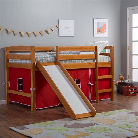 I loved her playhouse loft bed and thought it would be perfect for my almost 5 year old for her birthday. Alexander Tent Twin Loft Bed with Slide - Bunk Beds & Loft ...