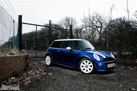 Bmw Mini Cooper In Blue With White Stripes Beauty Amongst Flickr