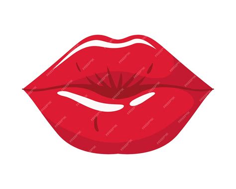 premium vector female lips pop art style isolated icon