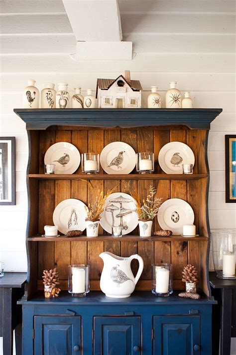 A corner display cabinet can blend. 30 Unassumingly Chic Farmhouse Style Dining Room Ideas