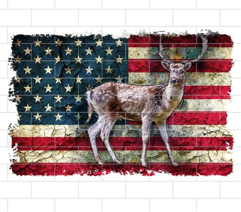 Deer American Flag Png Deer Hunting Png Deer Patriotic With Etsy Uk
