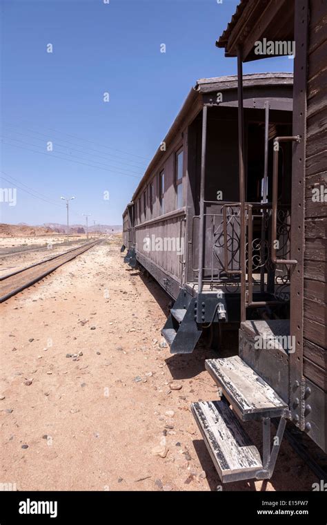 Hejaz Railway Locomotive In Wadi Rum Station Aqaba Jordan Stock Photo