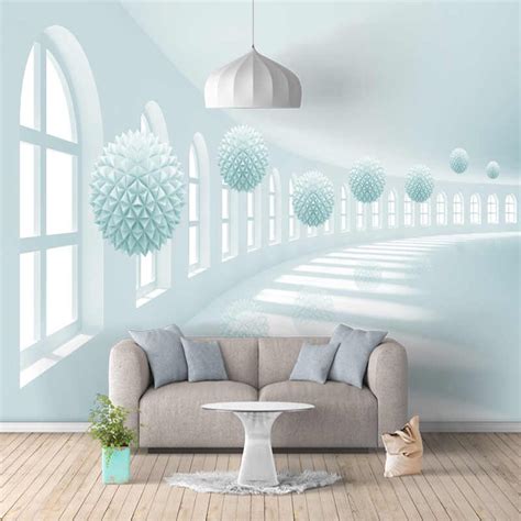 Custom Photo Wallpaper Modern Abstract Tunnel Space Sphere 3d