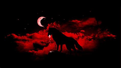 Black Wolf With Red Eyes Wallpaper