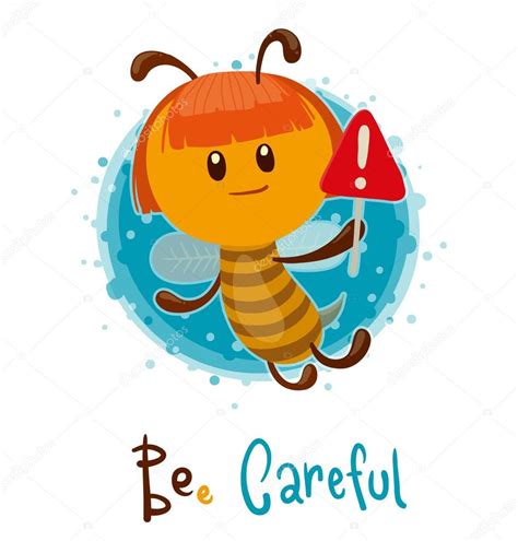 Cute Bee Careful — Stock Vector © Ivannikulin 88013200