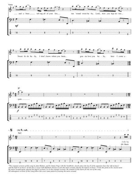 Dazed And Confused Bass Tab - Dazed And Confused By Led Zeppelin Jimmy Page - Digital Sheet Music For