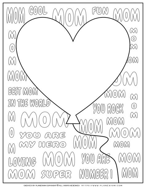 Mother S Day Greeting Card Big Heart Balloon Planerium