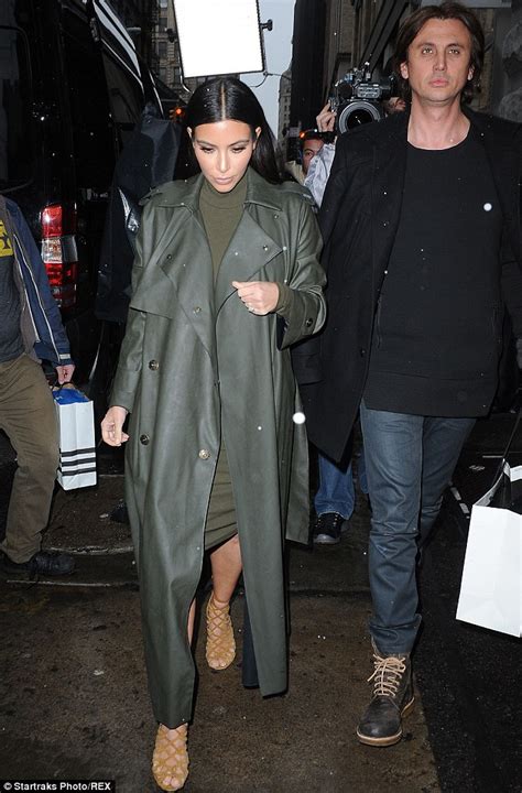 kim kardashian slips her heavenly curves into khaki dress out in nyc daily mail online