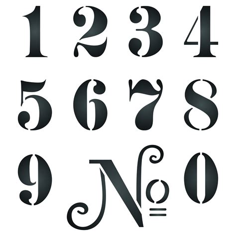 Buy French Numbers Stencil 23 X 255cm M Reusable Vintage French