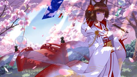 Best Kitsune Ijn Amagi In Beautiful Wedding Kimono Among Cherry Blossom