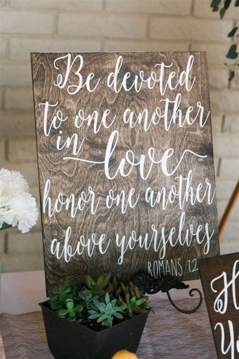 Be Devoted To One Another In Love Wood Scripture Verse Sign Etsy