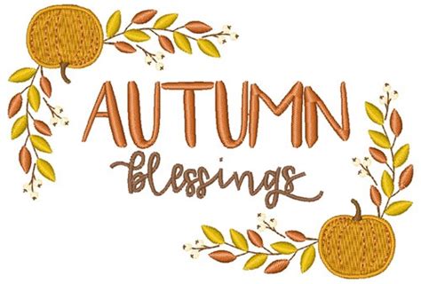 Autumn Blessings Embroidery Design Annthegran