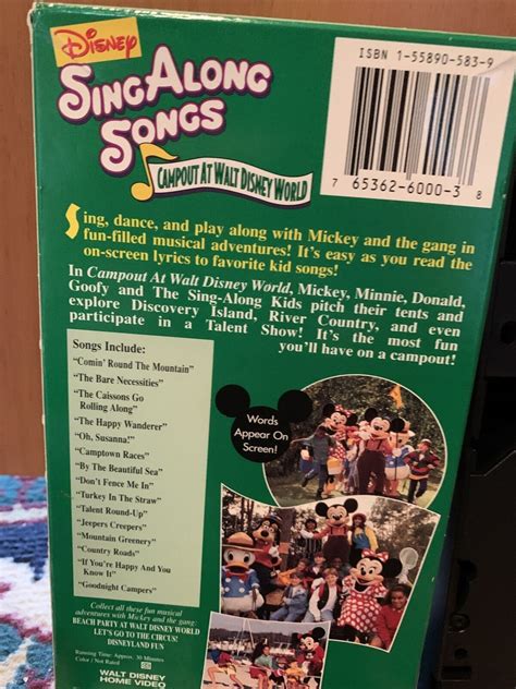 Disney Sing Along Songs Vhs Tape Campout At Walt Disney World The