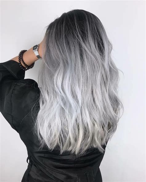 White Ombre Hair Silver Ombre Hair Ombre Hair Color Gray Hair Color